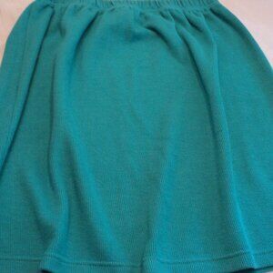 H. M. Abernathy Casual Skirt - Large - Teal Green/Blue - Elastic Waist